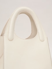 Phase Eight White Leather Square Tote Bag - Image 4 of 7
