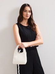 Phase Eight White Leather Square Tote Bag - Image 7 of 7
