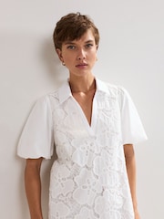 Phase Eight White Witney Tunic 100% Cotton Top - Image 5 of 7
