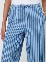 Threadbare Blue Striped Baggy Leg Denim Trousers - Image 2 of 4