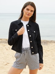 Threadbare Black 100% Cotton Pull On Jersey Shorts - Image 1 of 4
