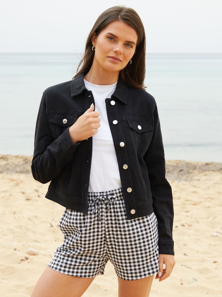 Threadbare Black 100% Cotton Pull On Jersey Shorts - Image 1 of 4