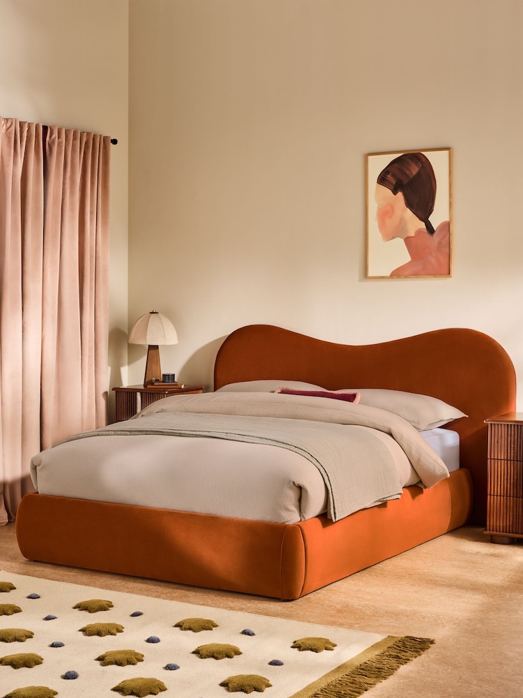 MADE.COM Velvet Cinnamon Maya Ottoman Bed - Image 1 of 5