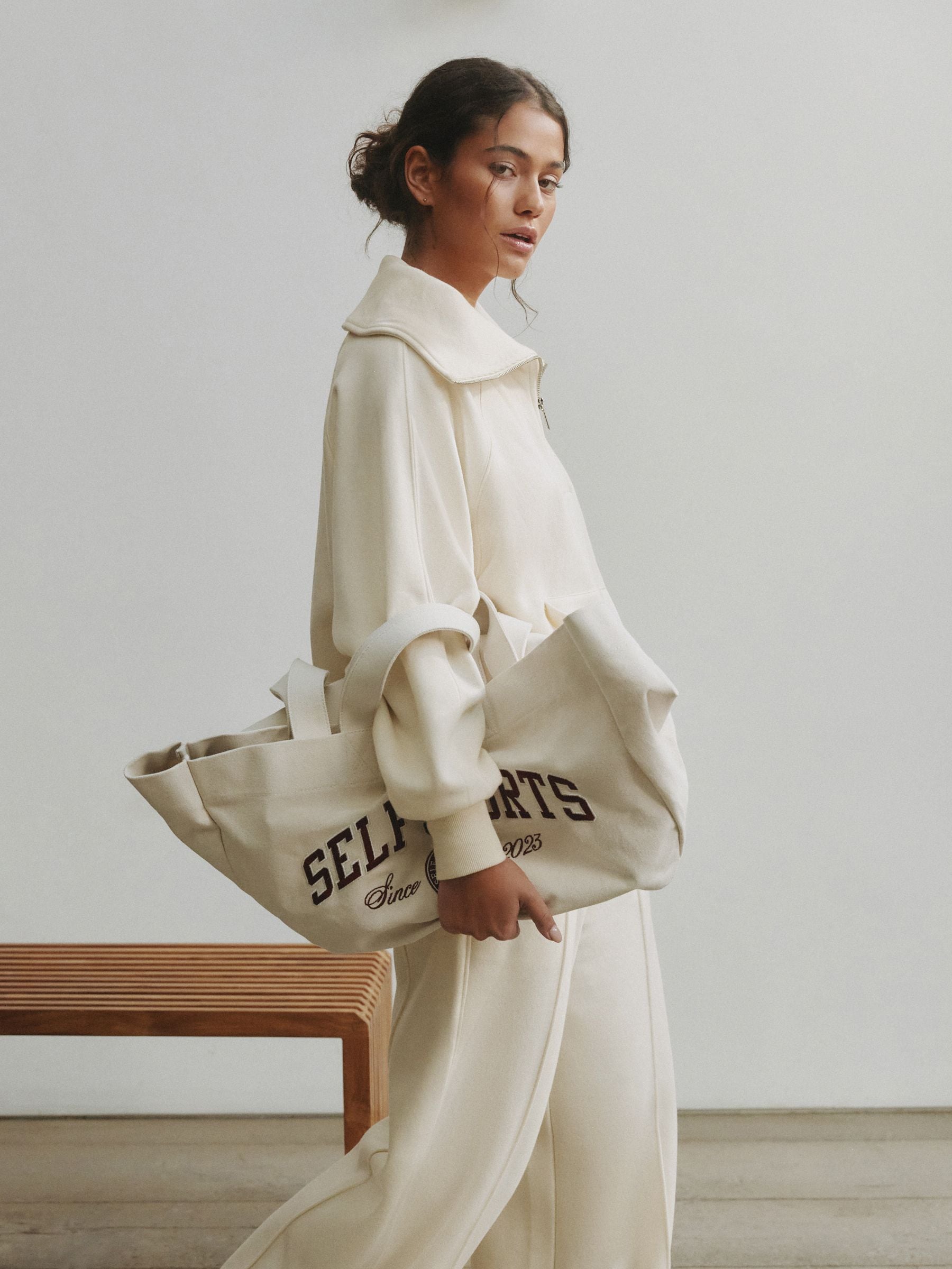 Buy self. Cream Half Zip Collar Sweatshirt from the Next UK online