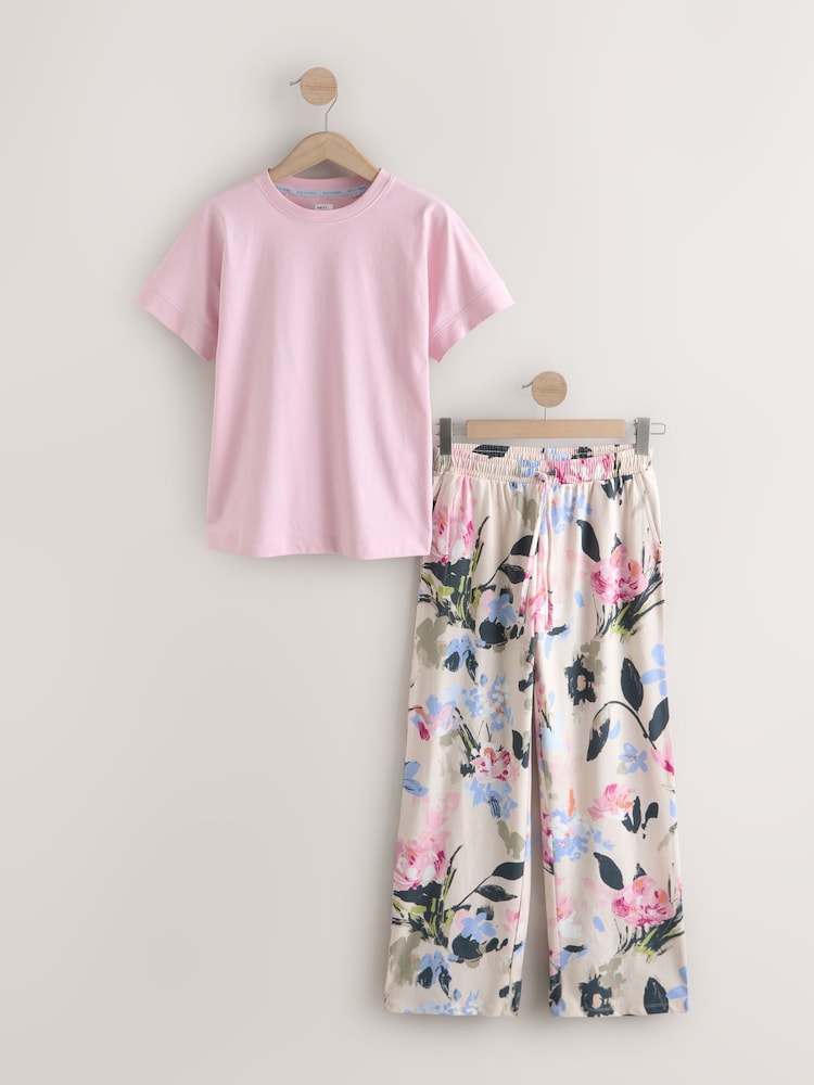 Pink Floral Short Sleeve Pyjamas - Image 1 of 3