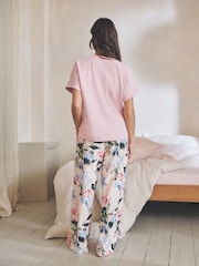 Pink Floral Short Sleeve Pyjamas - Image 4 of 8