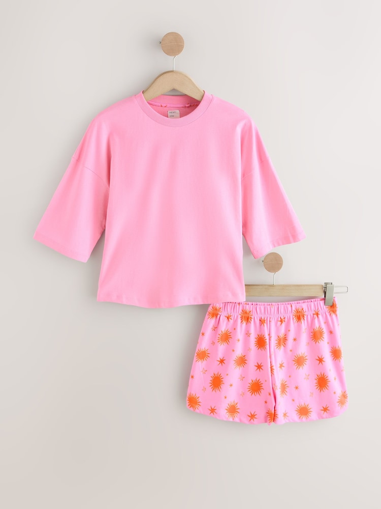 Pink Sun Cotton Short Set Pyjamas - Image 1 of 3