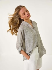 Roman Grey 100% Cotton Button Through Shirt - Image 1 of 5