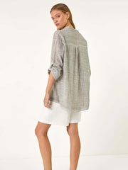 Roman Grey 100% Cotton Button Through Shirt - Image 3 of 5