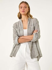 Roman Grey 100% Cotton Button Through Shirt - Image 4 of 5