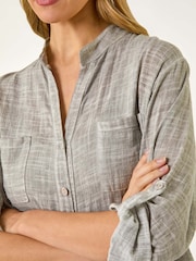 Roman Grey 100% Cotton Button Through Shirt - Image 5 of 5