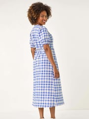 Roman Check Button Midi Dress - Изображение 3 из 5