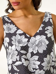 Roman Mono Floral Print V-Neck Camisole Top - Bild 5 von 5