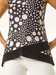Roman Spotted Print Asymmetric Vest Top - Bild 5 von 5