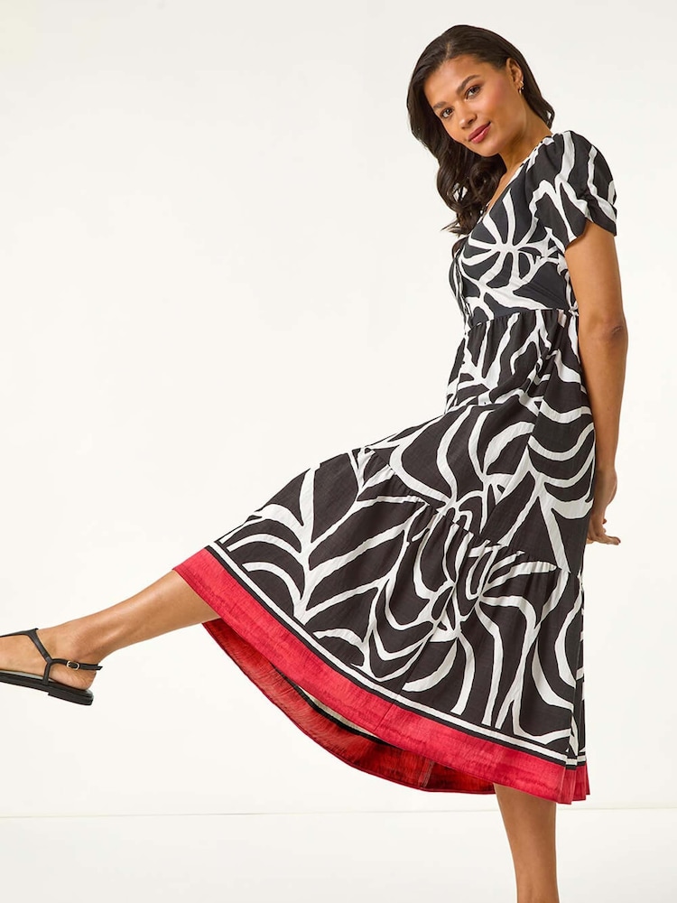 Roman Black Linear Border Shirt Dress - Image 1 of 5
