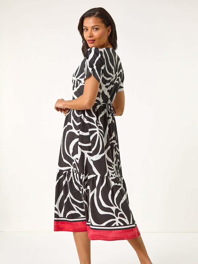 Roman Black Linear Border Shirt Dress - Image 2 of 5