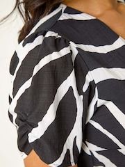 Roman Black Linear Border Shirt Dress - Image 5 of 5