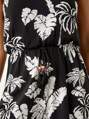 Roman Black Palm Double Strap Playsuit - Image 5 of 5
