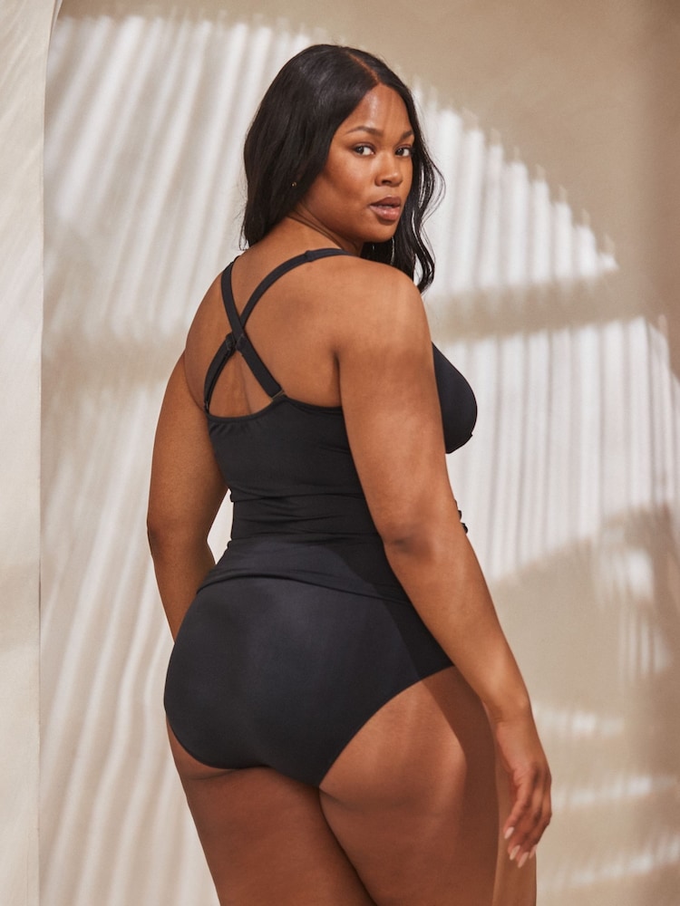 Live Unlimited Black Wrap Tankini Top - Image 2 of 4 Live Unlimited Black Wrap Tankini Top - Image 2 of 4