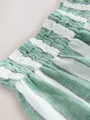 Green/White Summer Shorts With Linen - Image 5 of 6