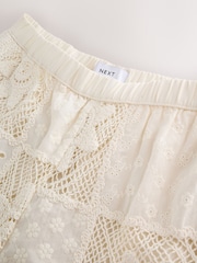 Cream Crochet Summer Shorts - Image 2 of 4