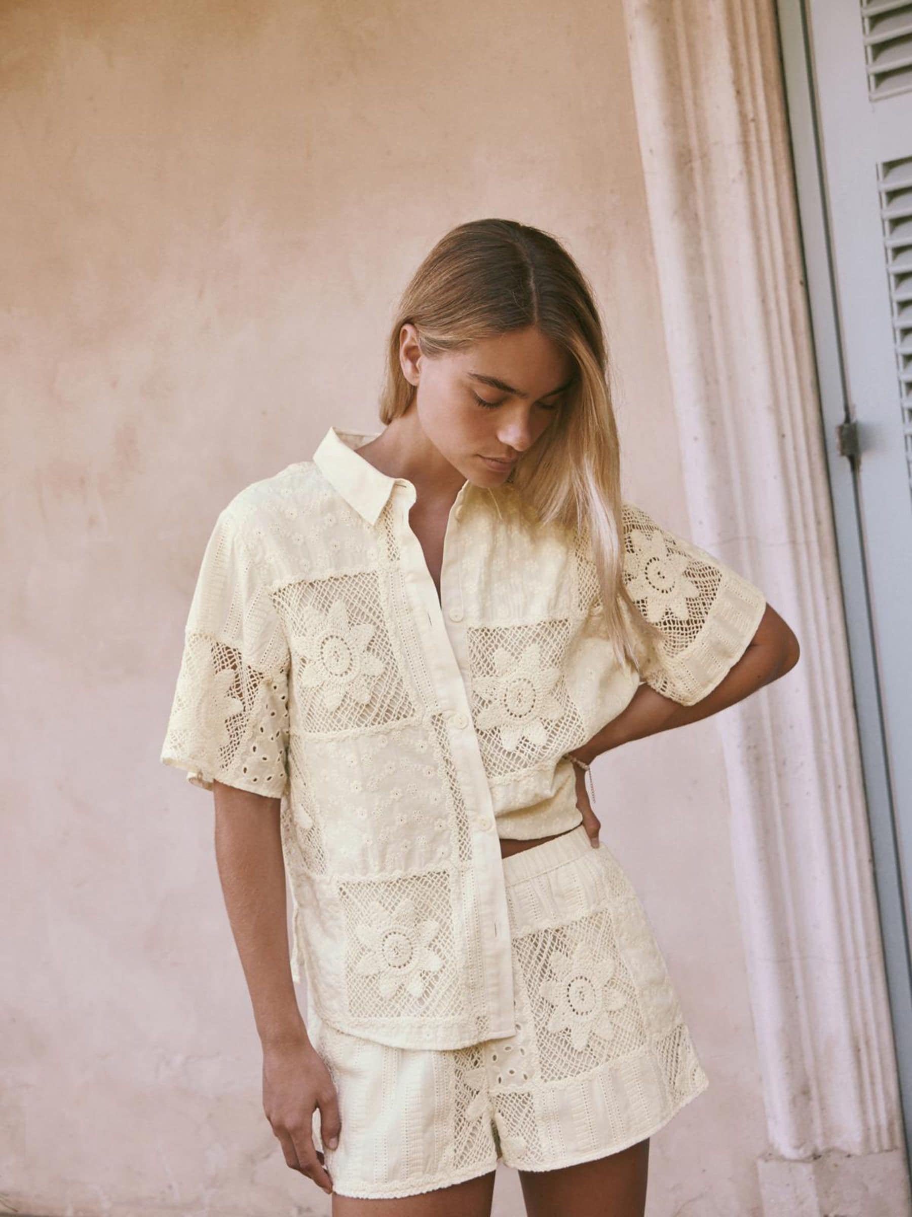 Comprar Creme - Camisa de crochê from Next Brazil