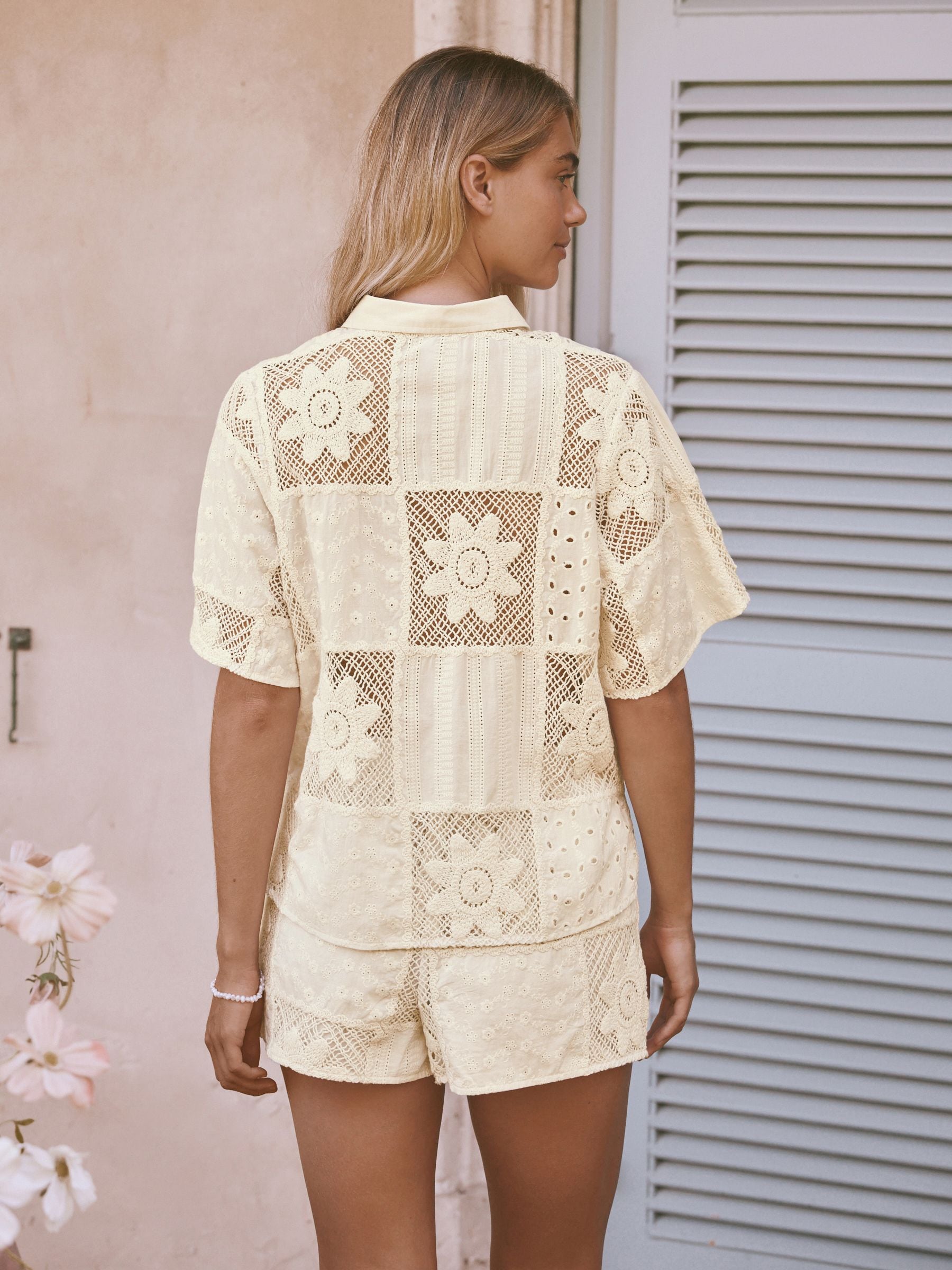 Comprar Creme - Camisa de crochê from Next Brazil