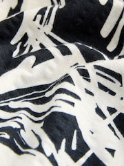 Schwarz/Weiß mit Palmenprint - Jersey-Midikleid mit Knopfleiste - Bild 3 von 3