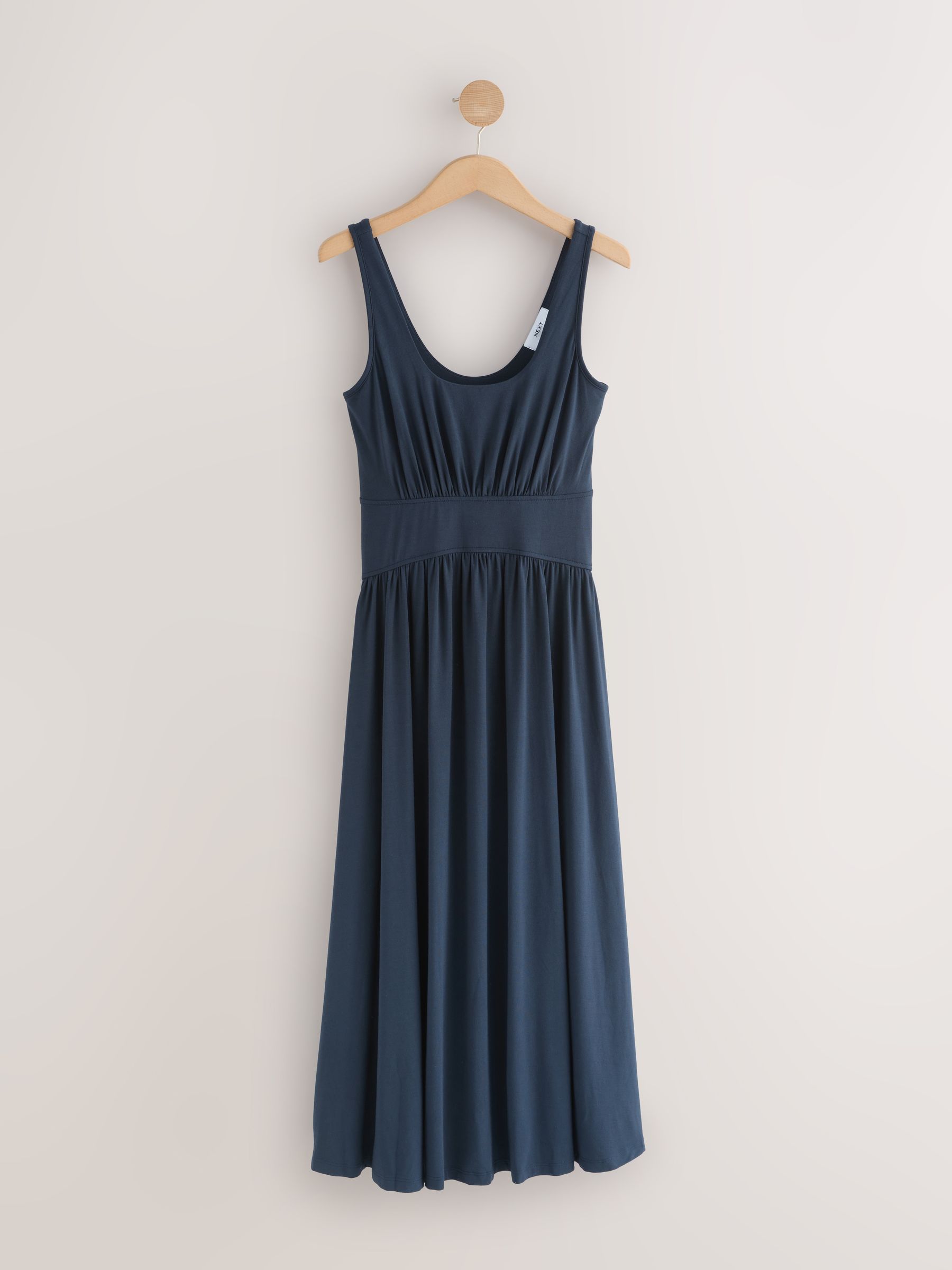 Buy Navy Blue Jersey Waisted Summer Midi Dress from Next India