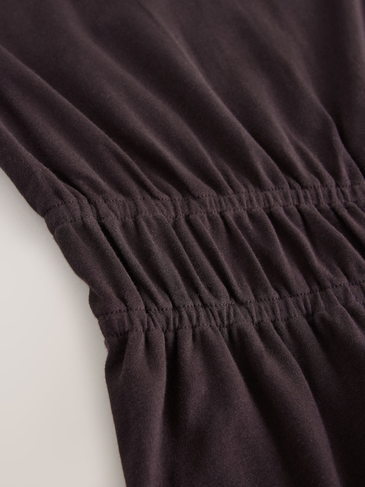 Chocolate Brown Jersey Midi Dress - Image 7 of 7