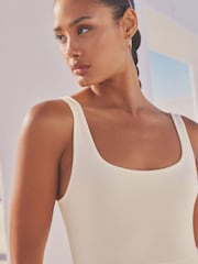 Cream Jersey Waisted Summer Dress - Image 4 of 7