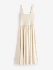 Cream Jersey Waisted Summer Dress - Image 6 of 7