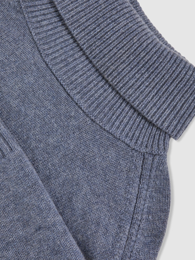 Reiss Blue Marl Brooklyn Wool-Cashmere Roll-Neck Jumper - Image 6 of 6 Reiss Blue Marl Brooklyn Wool-Cashmere Roll-Neck Jumper - Image 6 of 6
