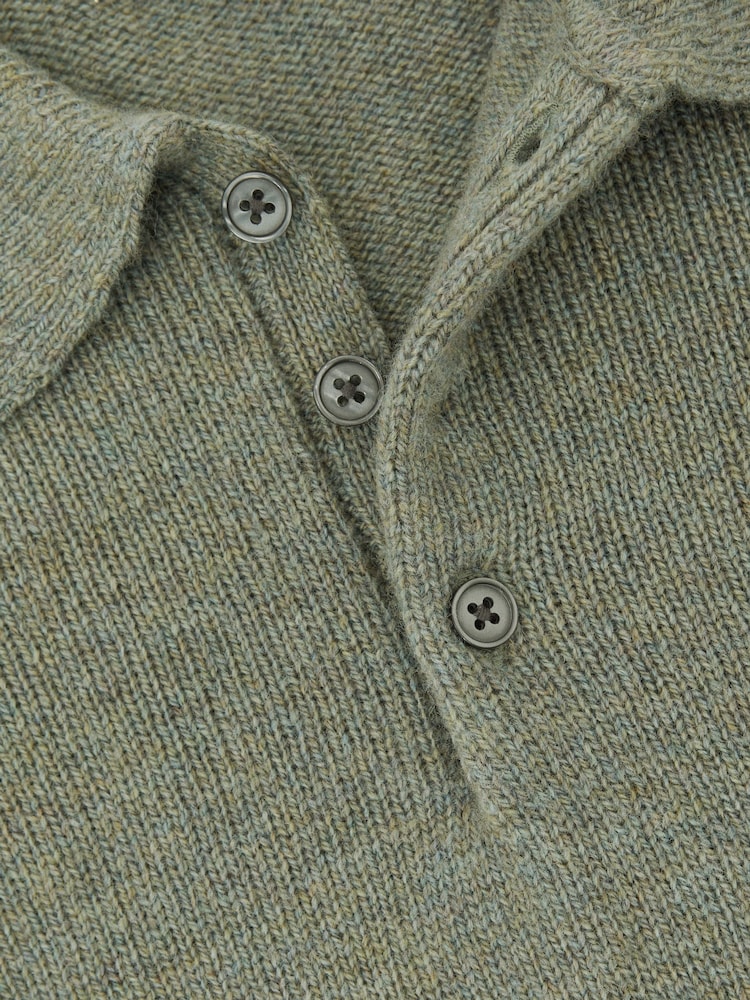 Reiss Sage Green Deansgate 3-9 yrs Wool And Cashmere Polo Jumper - Image 4 of 4