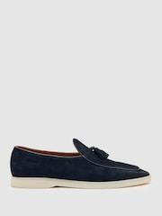 Azul marino - Reiss Harrison Suede Tassel Loafers - Imagen 1 de 5