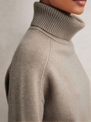 Oatmeal Neutra - Reiss Brooklyn Wool-Cashmere Roll-Neck Jumper - Imagem 3 de 6