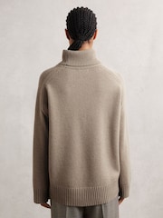 Oatmeal Neutra - Reiss Brooklyn Wool-Cashmere Roll-Neck Jumper - Imagem 4 de 6