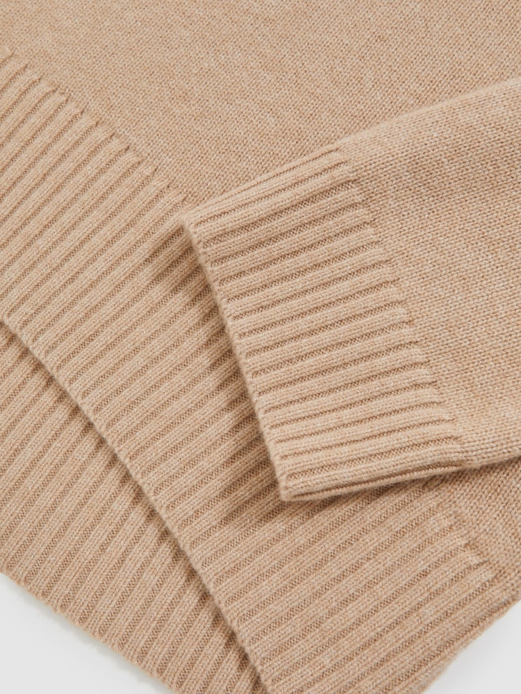Reiss Oatmeal Neutral Brooklyn Wool-Cashmere Roll-Neck Jumper - Image 6 of 6 Reiss Oatmeal Neutral Brooklyn Wool-Cashmere Roll-Neck Jumper - Image 6 of 6