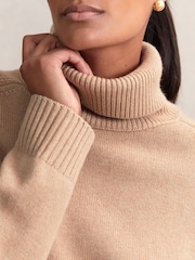 Reiss Camel Brooklyn Wool-Cashmere Roll-Neck Jumper - Image 3 of 6