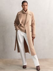 Reiss Camel Brooklyn Wool-Cashmere Roll-Neck Jumper - Image 4 of 6