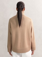 Reiss Camel Brooklyn Wool-Cashmere Roll-Neck Jumper - Image 5 of 6