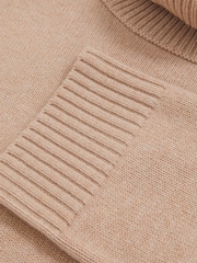 Reiss Camel Brooklyn Wool-Cashmere Roll-Neck Jumper - Image 6 of 6
