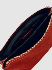 Reiss Red Muriel Leather Double-Pouch Crossbody Bag - Image 3 of 5