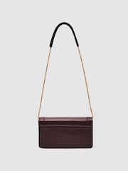 Reiss Burgundy Talia Leather Chain-Strap Shoulder Bag - Image 4 of 6