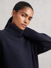 Marinha - Reiss Brooklyn Wool-Cashmere Roll-Neck Jumper - Imagem 5 de 8