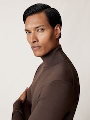 Reiss Chocolate Brown Caine Jumper - Image 1 of 7