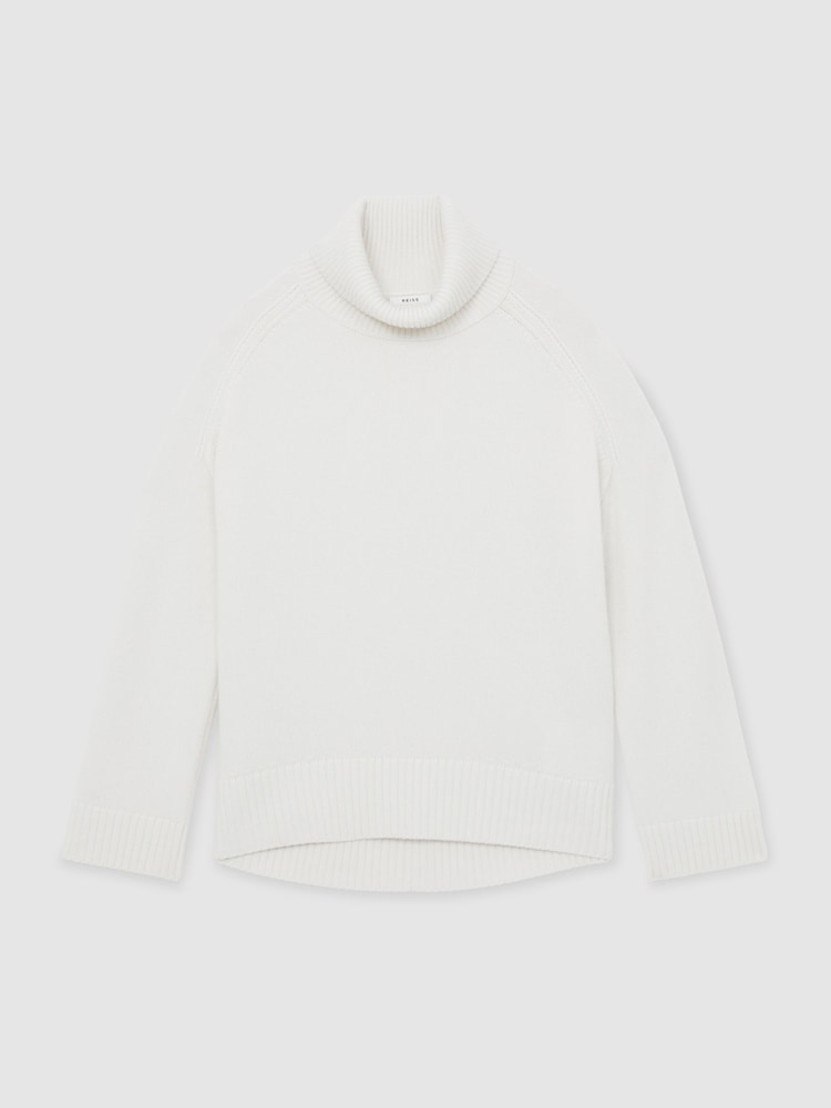 Creme - Reiss Brooklyn Wool-Cashmere Roll-Neck Jumper - Bild 2 von 6