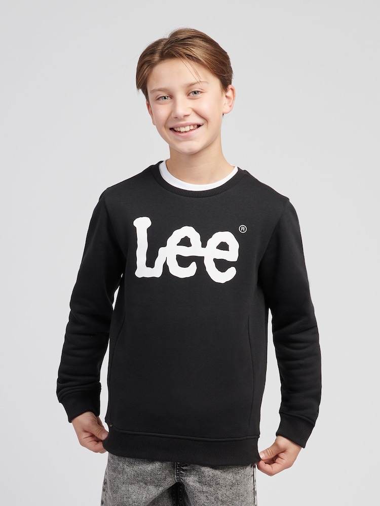 Lee Black Boys Wobbly Graphic Crew Sweatshirt - Image 1 of 5