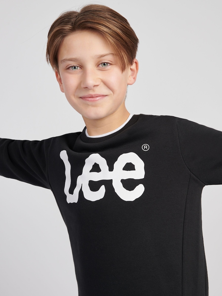 Lee Black Boys Wobbly Graphic Crew Sweatshirt - Image 5 of 5