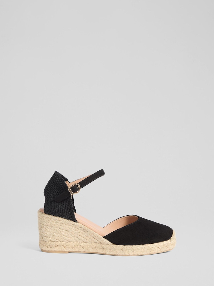 LK Bennett Black Marissa Suede Sandlas - Image 1 of 4
